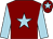 Maroon, light blue star, sleeves and star on cap (Mrs Sallie Lloyd)