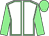 White, light green seams, sleeves and cap (Elsa Crankshaw Gordon Allan)