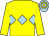 Yellow, light blue triple diamond, light blue and yellow hooped cap (D M Smith, P G Shorrock & L Stubbs)
