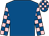 Royal blue, royal blue and pink check sleeves and cap (D Gration, G Sutcliffe, N Farman, Jeat)