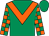 Emerald green, orange chevron, checked sleeves (The Berrow Hill Partnership)