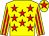 Yellow, red stars, striped sleeves and star on cap (Girls Allowed)