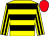 Yellow, black hoops, striped sleeves, red cap (Chasing Gold Racing Club)