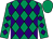 Emerald green and purple diamonds, emerald green cap (Horsplay Syndicate)