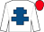 White, royal blue cross of lorraine, red cap (Mr Ian M McGready)