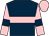 Dark blue, pink hoop, pink sleeves, dark blue armlets, pink cap (Mr N T Griffith & H M Haddock)