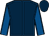 Dark blue, royal blue seams, royal blue sleeves, dark blue seams, dark blue cap (The Pant Wilkin Partnership)
