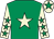 Emerald green, beige star, beige sleeves, emerald green stars, beige cap, emerald green star (Sperling, Coomes, Davies, Hague, Colli)