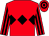 Red, black triple diamond, striped sleeves, hooped cap (F McAleavy)