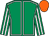 Emerald green, white seams, striped sleeves, orange cap (John Blake & Colm Kedney)
