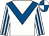 White, royal blue chevron, striped sleeves, quartered cap (H Kidd)