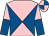 Pink and royal blue diabolo, halved sleeves, pink and royal blue quartered cap (Alan Jamieson Site Services Ltd)