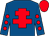 Royal blue, red cross of lorraine, royal blue sleeves, red spots, red cap (Mrs Ruth Arnold)
