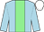 Light blue, light green stripe, white cap (Haven't A Pot)