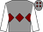 Grey, maroon triple diamond, white sleeves, grey cap, maroon diamonds (Mr Ali Saeed)