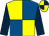 Yellow and royal blue (quartered), dark blue sleeves, yellow and dark blue quartered cap (Cross Foran Harrison)