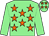 Light green, orange stars, light green sleeves (Mrs J & Miss C Shipp And W Greatrex)