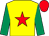 Yellow, red star, emerald green sleeves, red cap (Cragg Wood Racing)