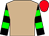 Tan, black and green hooped sleeves, red cap (Jane Walton And George Charlton Partne)