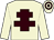Beige, brown cross of lorraine, hooped cap (Mr D M Proos)