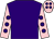 Purple, pink sleeves, purple spots, pink cap, purple spots (Heather & Michael Yarrow)