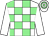 White and light green check, white sleeves, hooped cap (Power Geneva Ltd)