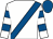 White, royal blue sash, hooped sleeves, royal blue cap (Mr D S Lovatt)