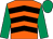 Orange, black chevrons, emerald green sleeves and cap (Mr E Buddle)