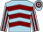 Light blue, maroon chevrons, striped sleeves, hooped cap (Miss Sally M Howes)