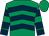 Emerald green, dark blue chevrons, emerald green sleeves, dark blue hoops and cuffs, emerald green cap (Scuderia Blueberry S R L)