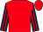 Red, dark blue and red striped sleeves (Mr Sylvester Kirk)