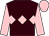 Brown, pink triple diamond, sleeves and cap (Miss R Woodman)