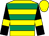 Yellow, emerald green hoops, black sleeves, yellow armlets, yellow cap (The Roworth Family Syndicate)