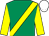 Emerald green, yellow sash and sleeves, white cap (Mrs J P E Cunningham & Mr G M Cunningh)