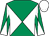 Emerald green and white diabolo, white cap (Mr Michael Gates)