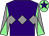 Purple, grey triple diamond, grey and light green diabolo on sleeves, light green cap, purple star (Riverport Racehorse Association)