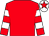 Red, red & white hooped sleeves, white cap, red star (Roaringwater Syndicate)