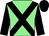 Light green, black cross sashes, black sleeves & cap (Sean Reilly)
