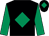 Black, emerald green diamond & sleeves, emerald green diamond on cap (Joseph Daniels)