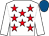 White, red stars, white slvs, royal blue cap (Mrs B Howard)