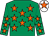Emerald green, orange stars, white cap, orange star (J Morrison)