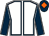 White, dark blue seams, dark blue sleeves, grey seams, dark blue cap, orange diamond (Bg Racing Partnership)