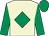 Beige, emerald green diamond, sleeves and cap (Joanne Thomason-murphy)