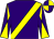 Purple, yellow sash, diabolo on sleeves, quartered cap (Brian Barr Racing Club)