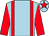 Light blue, red braces, sleeves and star on cap (Mr K W Bell)