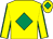Yellow, emerald green diamond on body and cap, yellow sleeves, emerald green seams (Dajam Ltd)