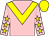 Pink, yellow chevron, pink sleeves, yellow stars and cap (In The Pink Partnership)