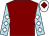Maroon, light blue sleeves, white diamonds, white cap, maroon diamond (Select Racing Club & Mrs M J Arnold)