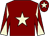 Maroon, beige star, diabolo on sleeves and star on cap (Bradley Partnership)