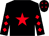 Black, red star, diamonds on sleeves, black cap, red stars (Mr D Rees)